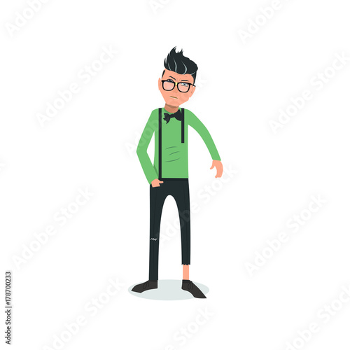 Exhausted and completely wiped out cartoon guy in casual clothes, gesturing. Vector illustration. Modern flat design. © Kevin