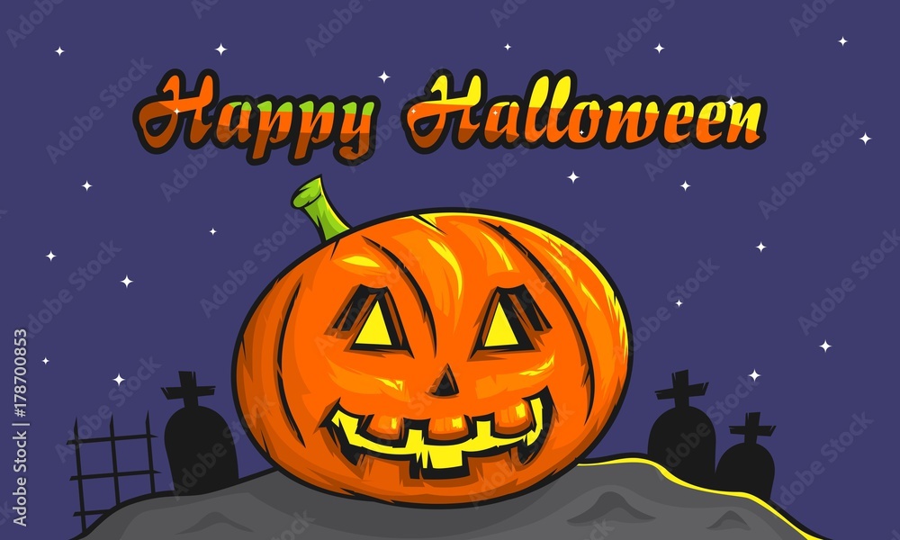 happy halloween background with spooky pumpkin vector illustration for invitation card, celebration card, greeting card happy halloween background with spooky pumpkin vector illustration for invitation card, celebration card, greeting card