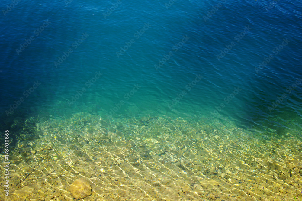 Clear blue water