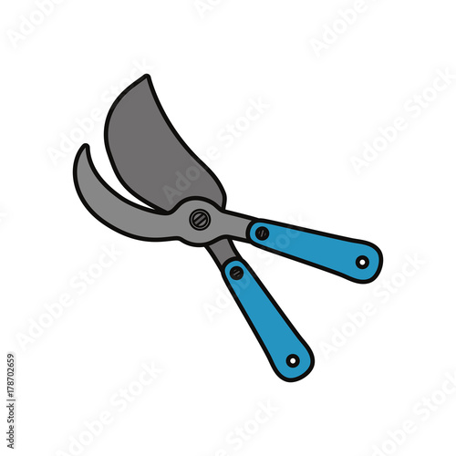 colorful pruner over white background vector illustration