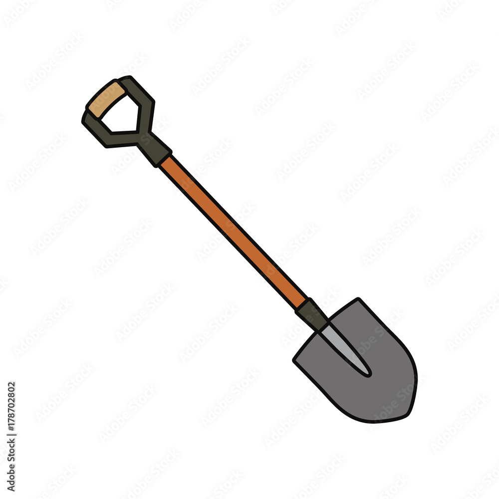  colorful shovel over white background  vector illustration