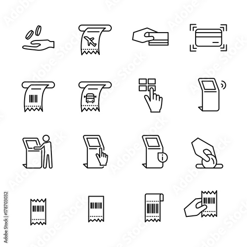 kiosk line icon set 2, vector eps10