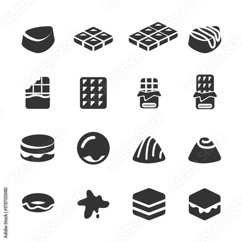 chocolate icon set, vector eps10