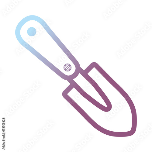 flat linie colored trowel over white background  vector illustration