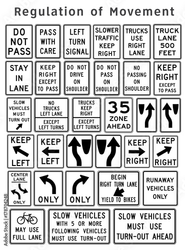 Regulatory traffic sign. Regulation of Movement. Vector illustration.