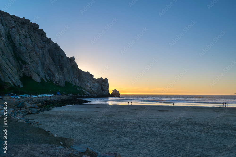 Enjoying the Sunset at Morro Rock and Morro Rock Beach, California, San Luis Obispo County USA Enjoying the Sunset at Morro Rock and Morro Rock Beach, California, San Luis Obispo County USA