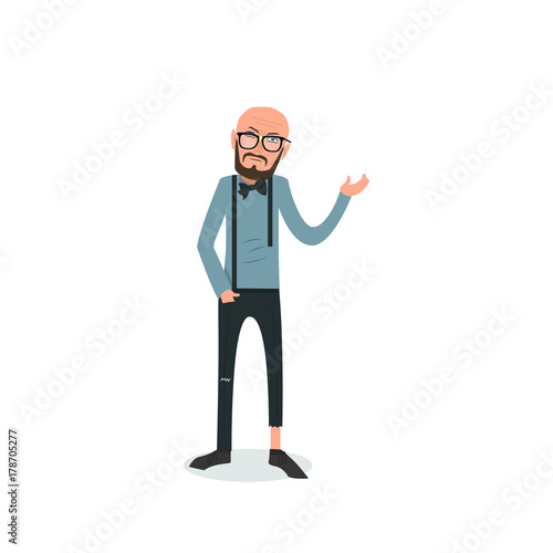 Exhausted and completely wiped out cartoon guy in casual clothes, gesturing. Vector illustration. Modern flat design.