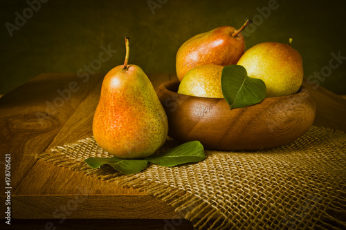 Still life with pears