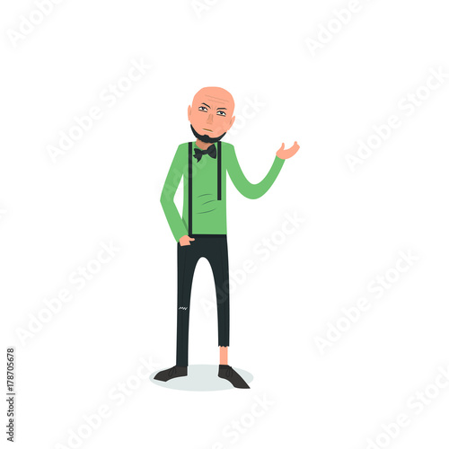 Exhausted and completely wiped out cartoon guy in casual clothes, gesturing. Vector illustration. Modern flat design.
