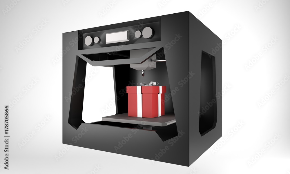 Fototapeta premium gift pack and 3D printer