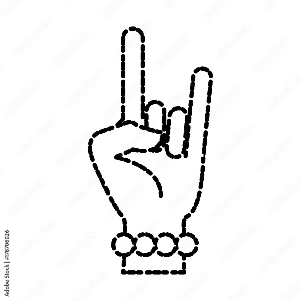 Obraz premium Rock and roll hand symbol icon vector illustration graphic design