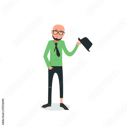 Exhausted and completely wiped out cartoon guy in casual clothes, gesturing. Vector illustration. Modern flat design.