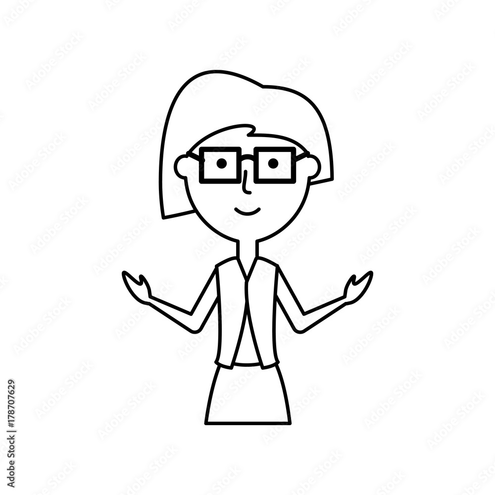 cartoon teacher woman icon over white background vector illustration