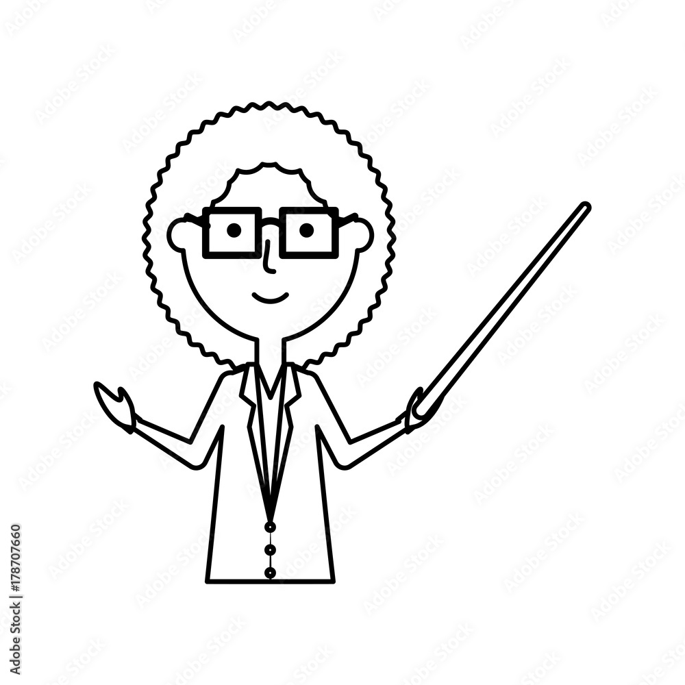 cartoon teacher woman icon over white background vector illustration