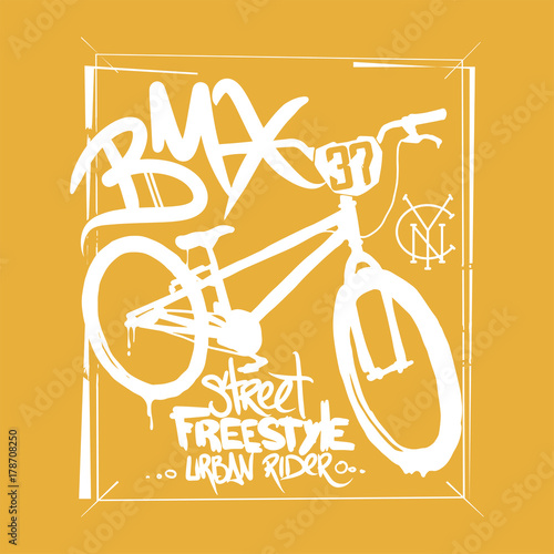 BMX t-shirt Graphics. Extreme bike street style.