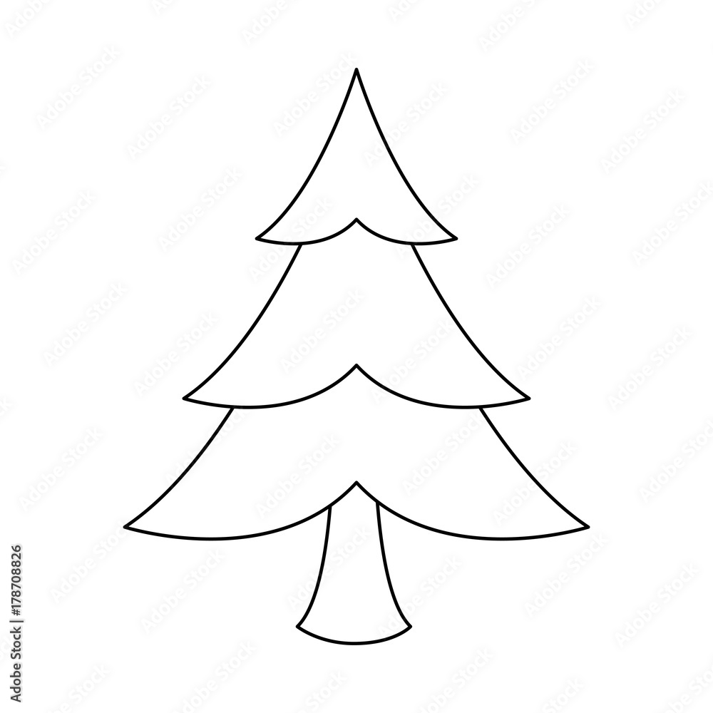 Fototapeta premium christmas tree icon over white background vector illustration