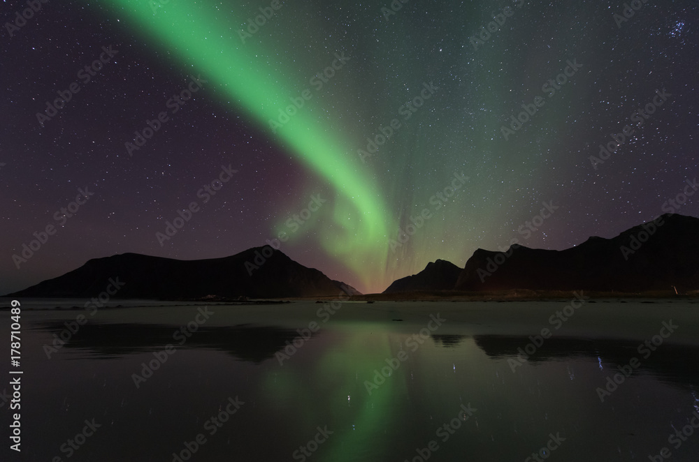 Northern lights in the lofoten islands, Norway Northern lights in the lofoten islands, Norway