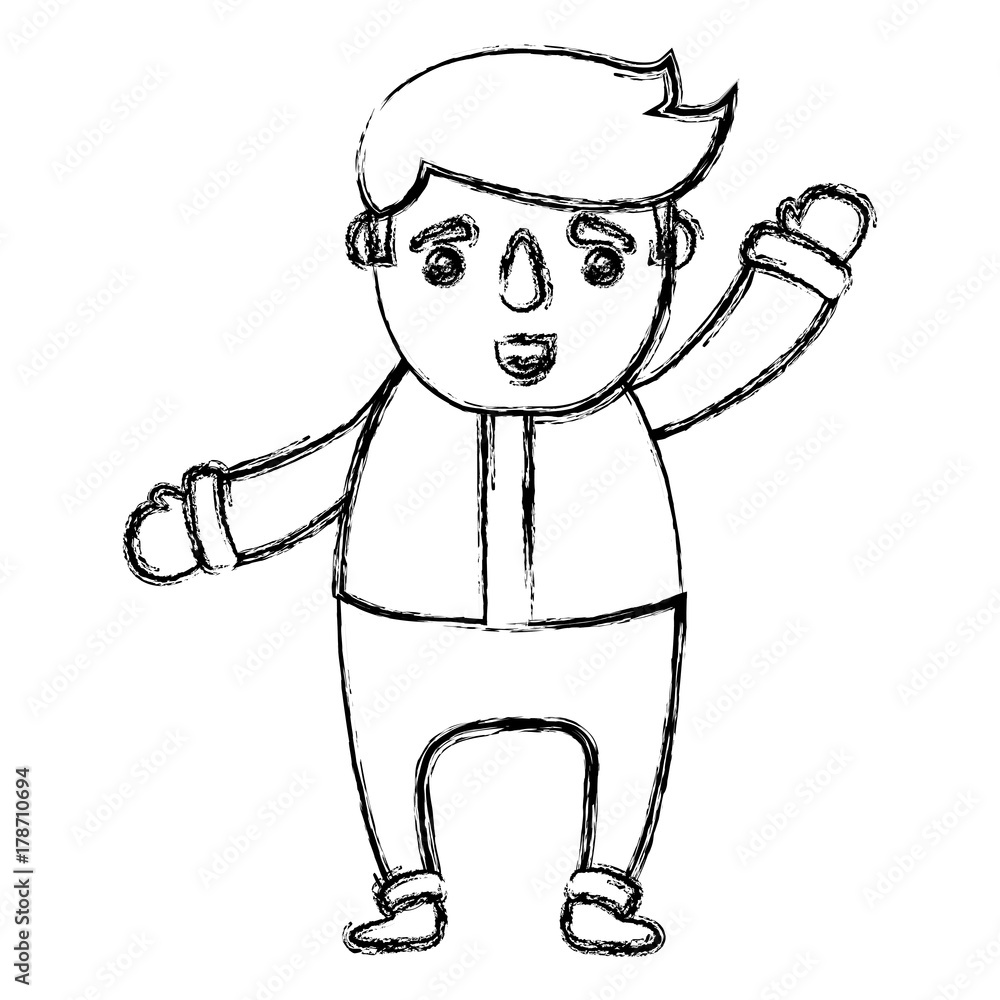 cartoon man with winter clothes icon over white background vector illustration