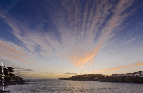 Sunset over Fowey in Cornwall UK