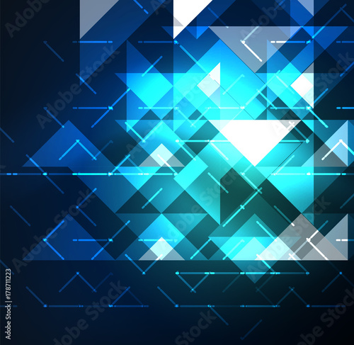 Cosmic electric background with shiny glowing plexus electricity impulses
