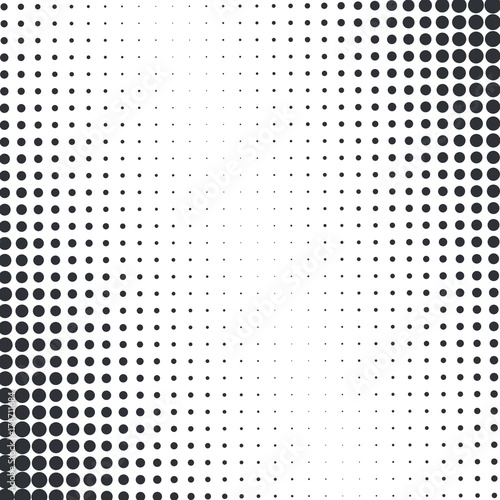 Vector abstract dotted halftone template background. Pop art dotted gradient design element. Grunge halftone textured pattern with dots.