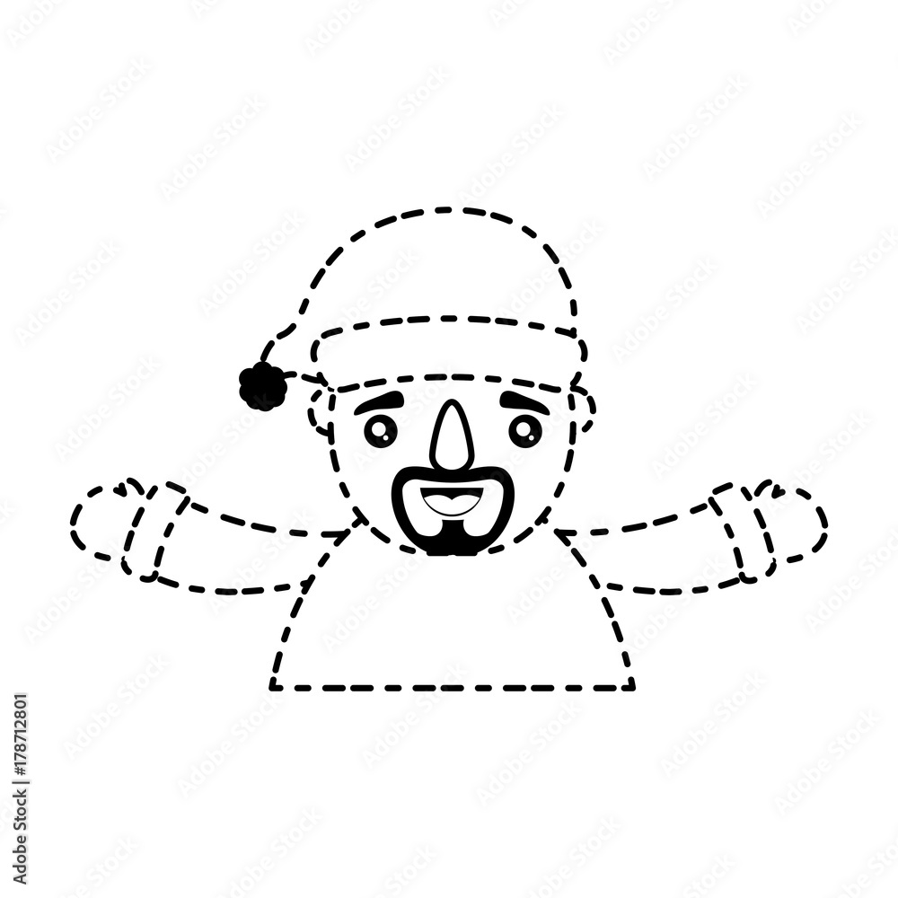 cartoon man with winter clothes icon over white background vector illustration