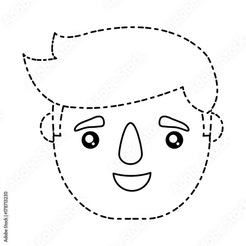 cartoon man face icon over white background vector illustration