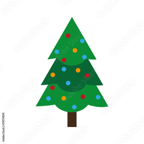 christmas tree icon over white background vector illustration