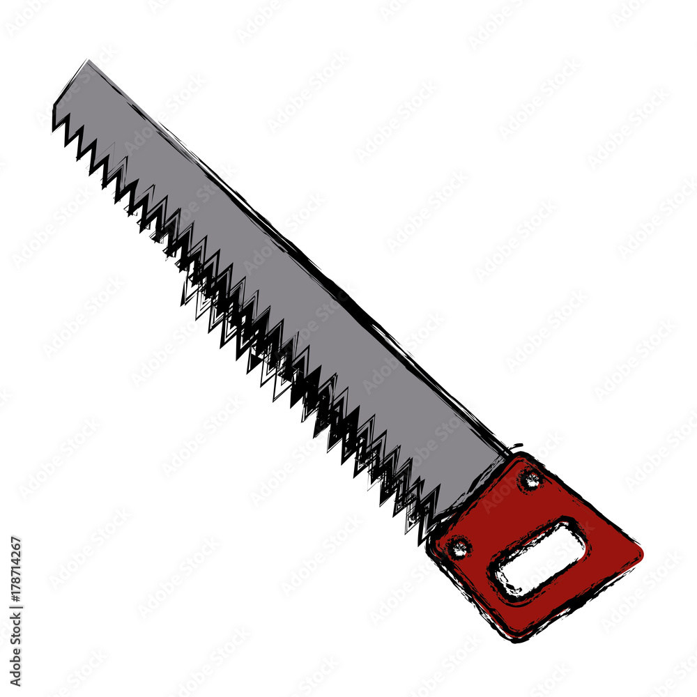 Saw construction tool icon vector illustration graphic design