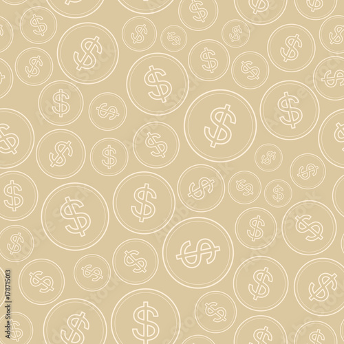pastel background with dollars - vector seamless pattern