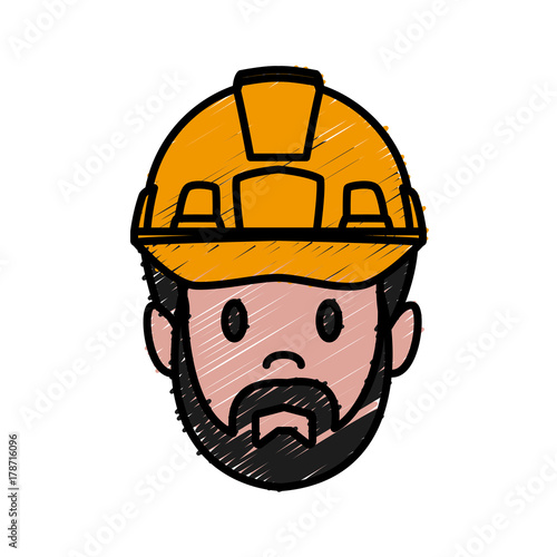 Construction worker cartoon icon vector illustration graphic design