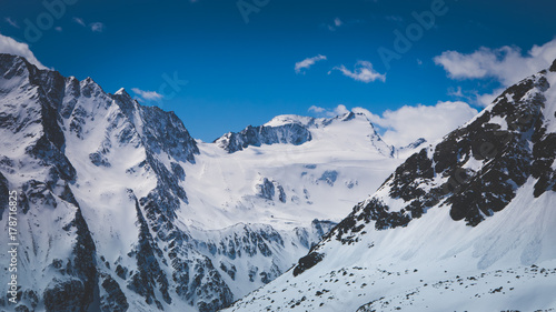 Winter landscape in Austrian Alps, vintage effect © DarwelShots