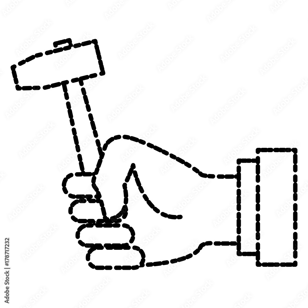 Hand holding mallet icon vector illustration graphic design Hand holding mallet icon vector illustration graphic design