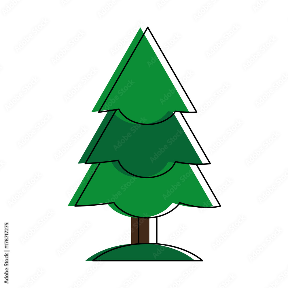 Obraz premium christmas tree icon over white background vector illustration