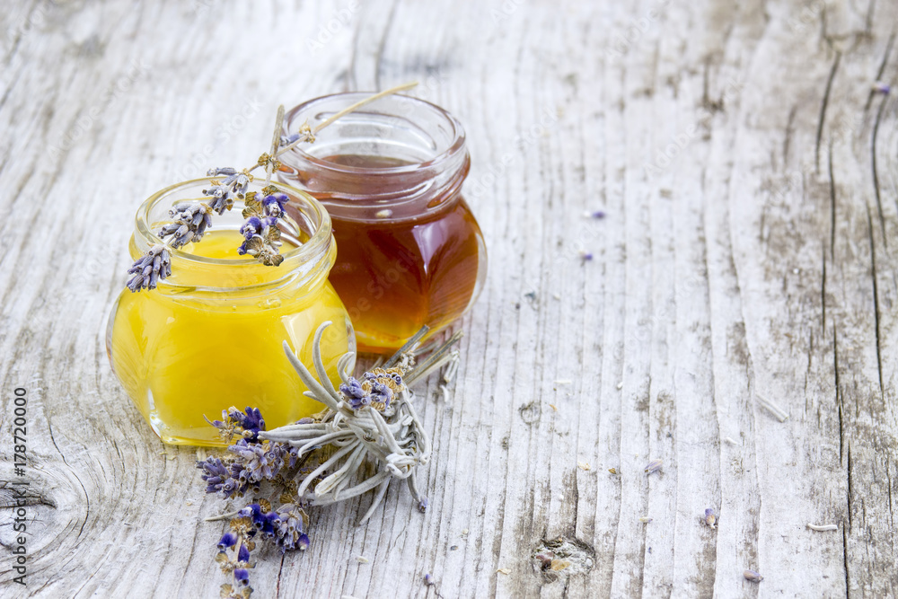 herbal honey with lavender flowers herbal honey with lavender flowers
