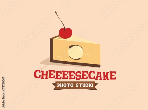 Modern vector professional sign logo cheesecake photo