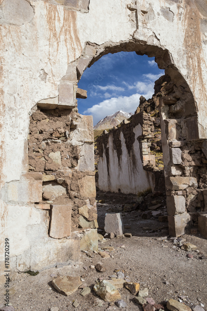 Ruins of an abandoned church in Bolivia