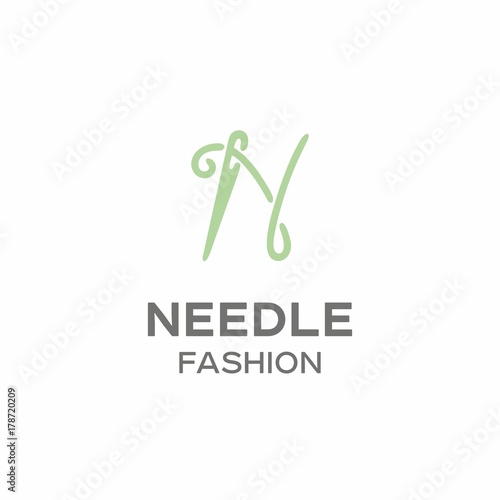 Modern vector professional sign logo needle fashion