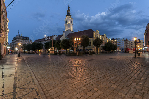 Main square in Swidnica, Poland