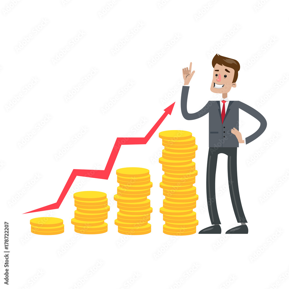 Businessman with money growth. Businessman with money growth.