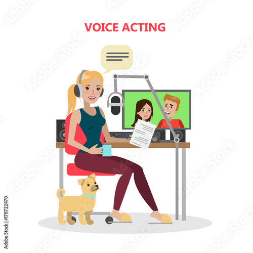 Voice acting woman.