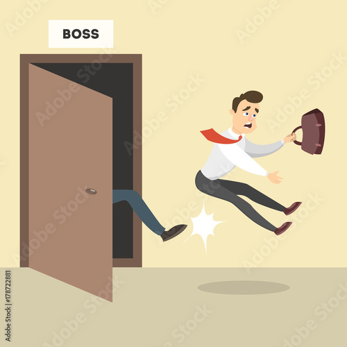 Boss kicks out.