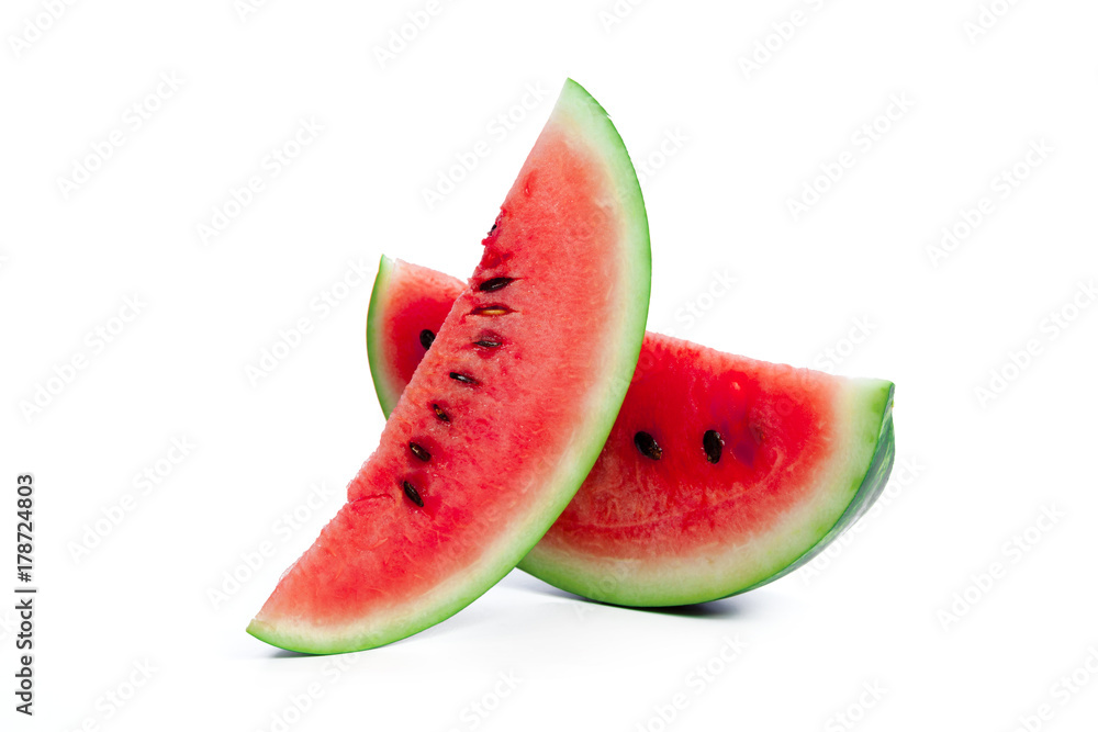Slice of watermelon on white background Slice of watermelon on white background