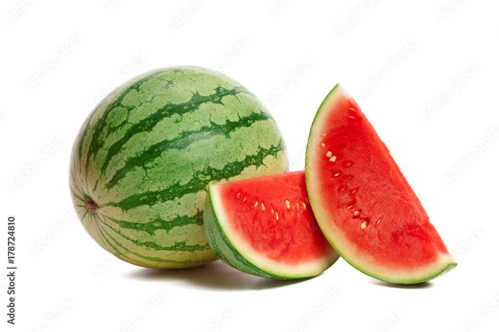 Slice of watermelon on white background Slice of watermelon on white background