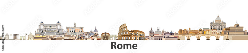 Naklejka premium Rzym wektor panoramę miasta