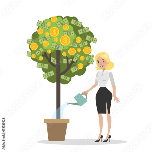 Woman with money tree.