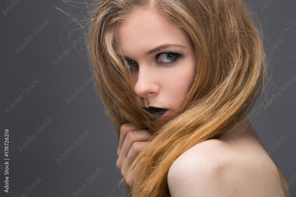 Beautiful woman with bright make-up Beautiful woman with bright make-up