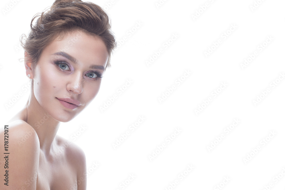 Young Girl With A Gentle Nude Makeup And Hairstyle Beautiful Model young-girl-with-a-gentle-nude-makeup-and-hairstyle-beautiful-model