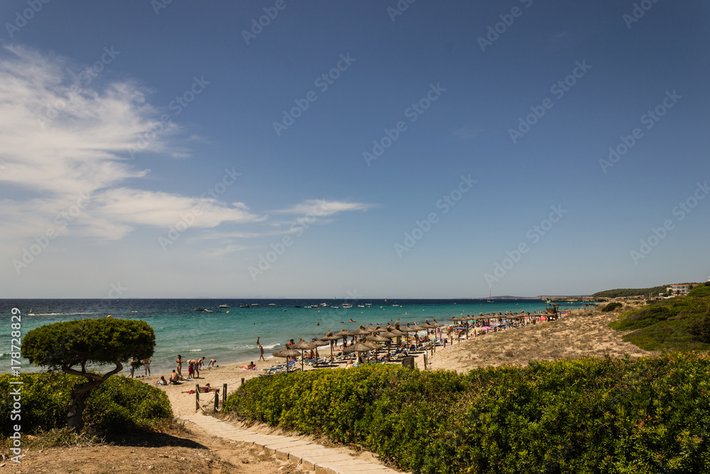 Gangway on the beach of Sant Tomas - Menorca - Spain