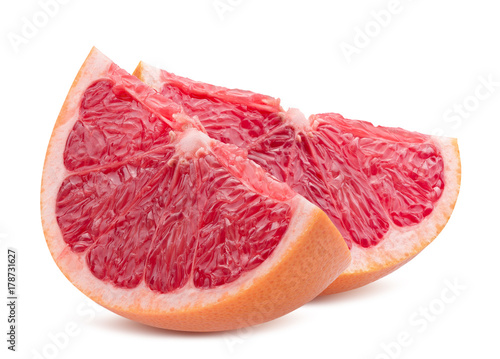 grapefruit slices isolated on a white background